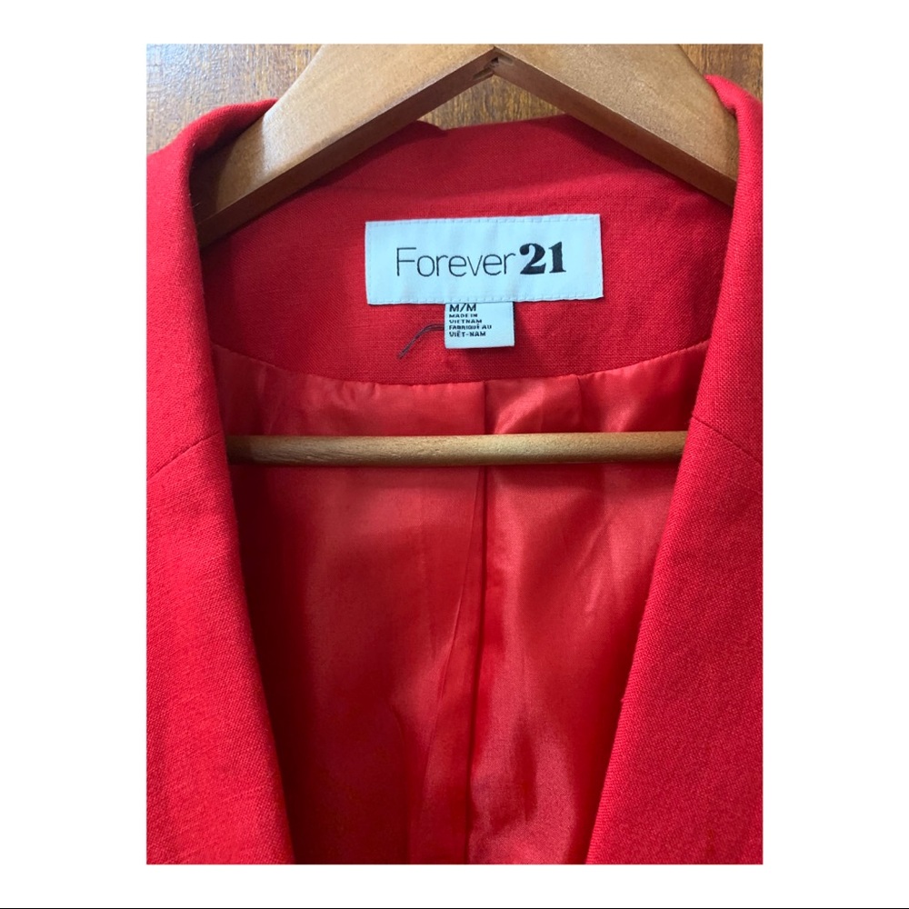 Red Linen Blazer - Picture 3 of 4